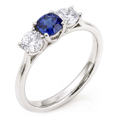 Natural Sapphire Ring 1.25ct - White Gold 14K