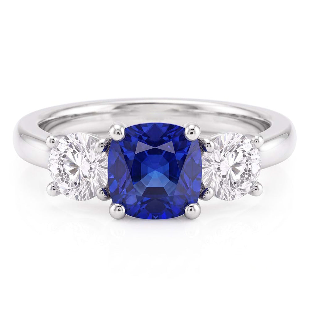 Natural Sapphire Ring 1.25ct - White Gold 14K