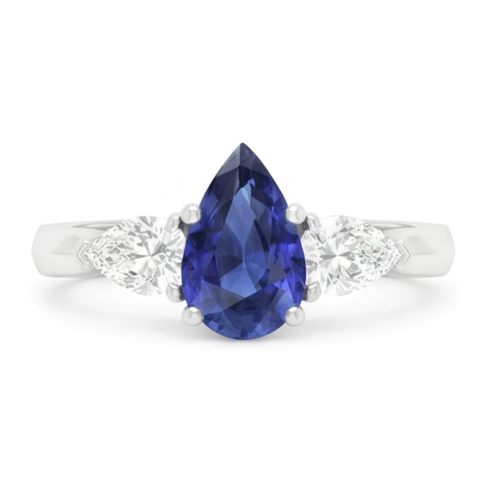 Natural Sapphire Ring 1.25ct - White Gold 14K