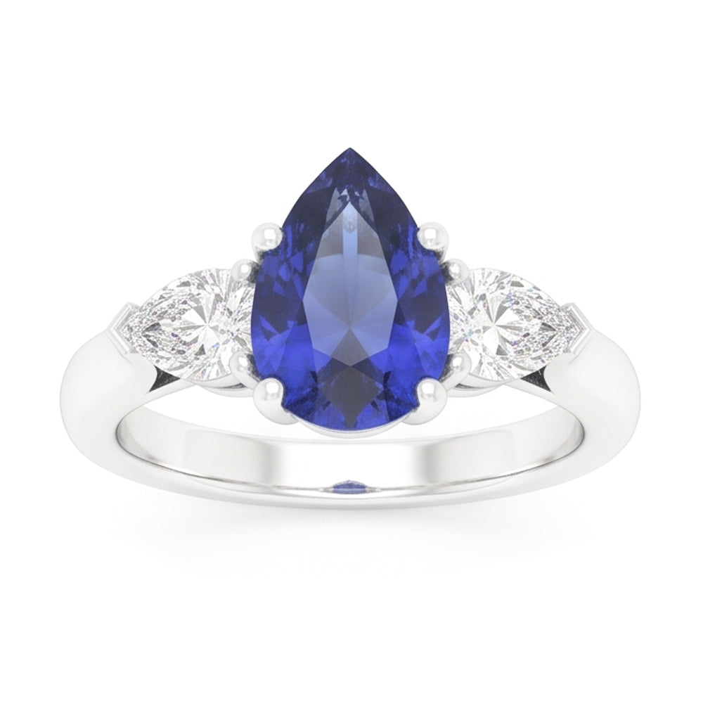 Natural Sapphire Ring 1.25ct - White Gold 14K