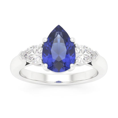 Natural Sapphire Ring 1.25ct - White Gold 14K