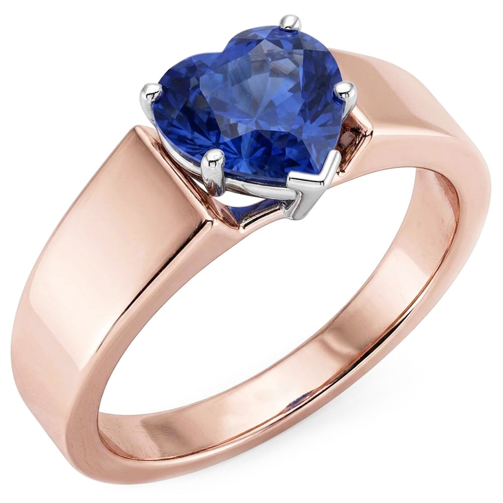 Natural Sapphire Ring 1.50ct - Two Tone 14K Gold