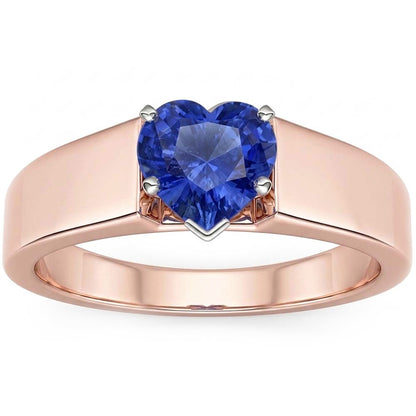 Natural Sapphire Ring 1.50ct - Two Tone 14K Gold