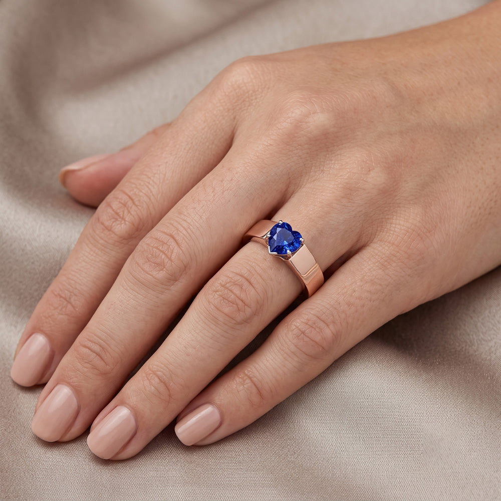 Natural Sapphire Ring 1.50ct - Two Tone 14K Gold