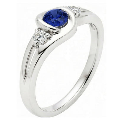 Natural Sapphire Ring 1.50ct - White Gold 14K