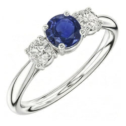 Natural Sapphire Ring 1.50ct - White Gold 14K