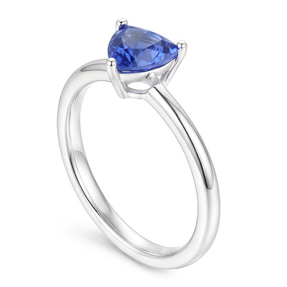 Natural Sapphire Ring 1.50ct - White Gold 14K