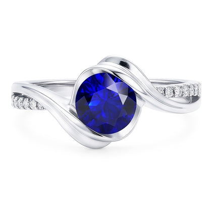 Natural Sapphire Ring 1.50ct - White Gold 14K