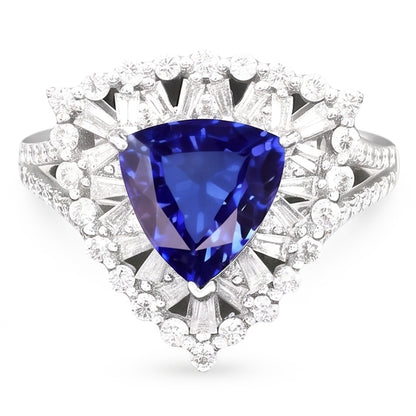 Natural Sapphire Ring 1.50ct - White Gold 14K