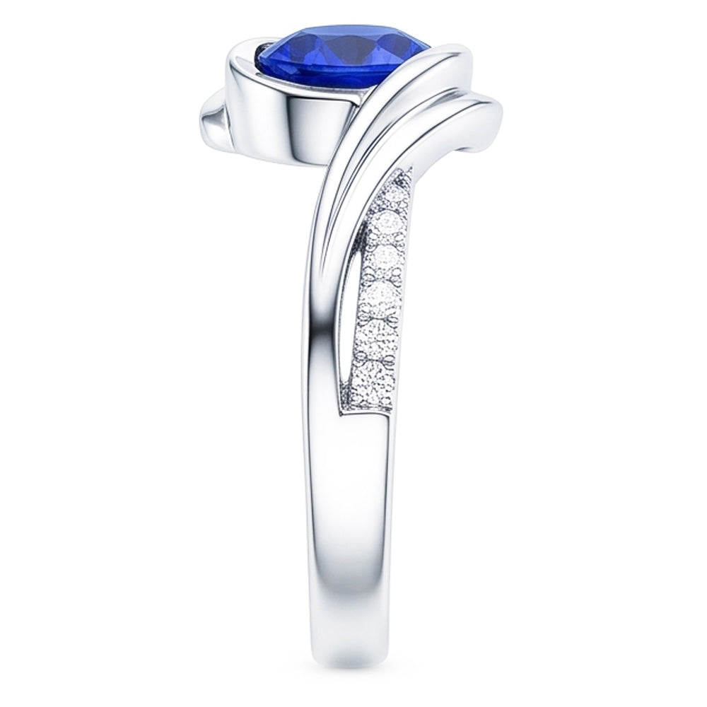 Natural Sapphire Ring 1.50ct - White Gold 14K