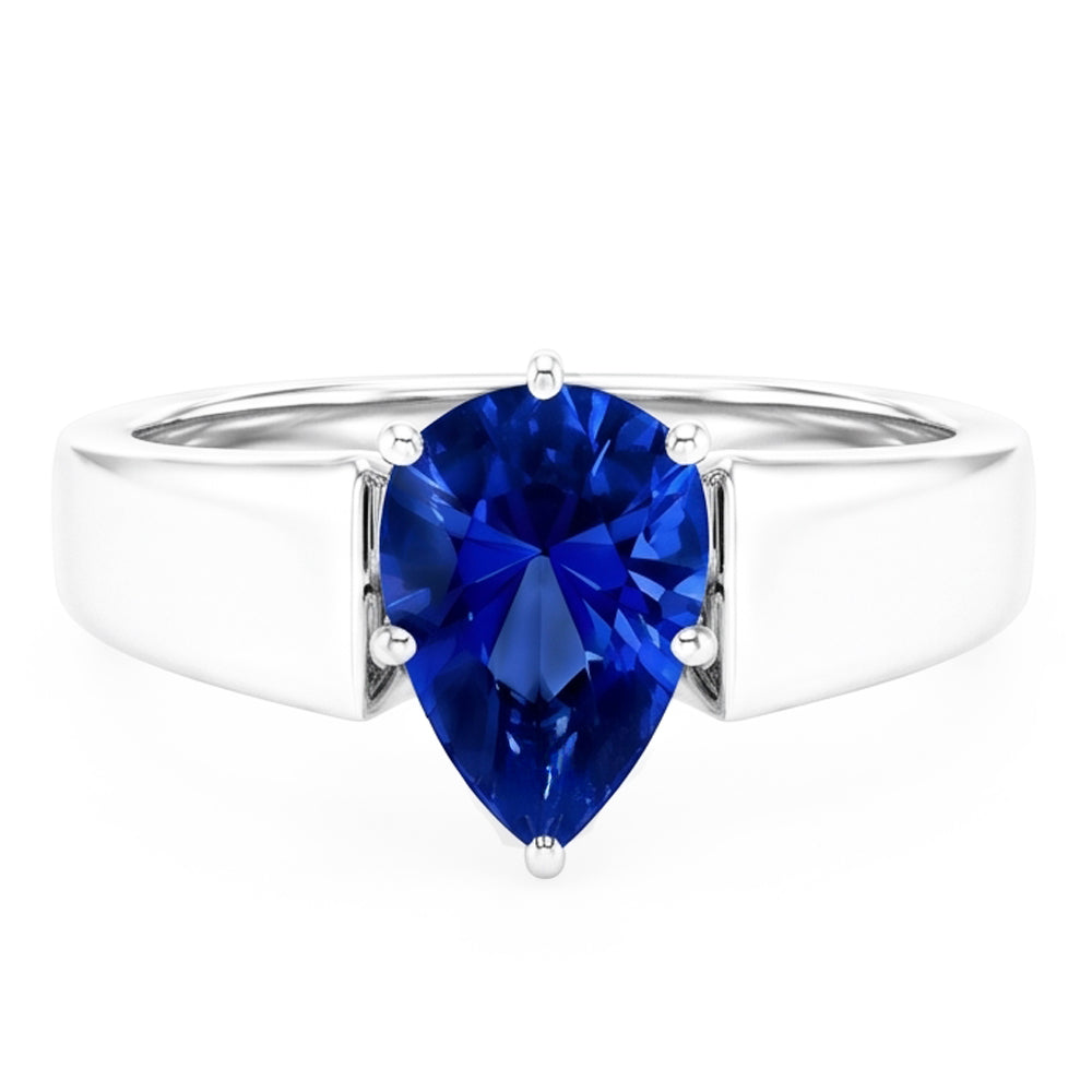 Natural Sapphire Ring 1.50ct - White Gold 14K
