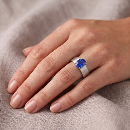 Natural Sapphire Ring 1.50ct - White Gold 14K