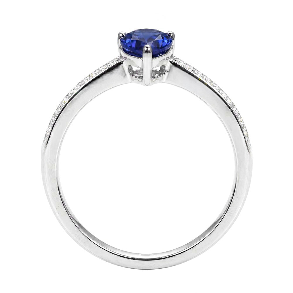 Natural Sapphire Ring 1.50ct - White Gold 14K