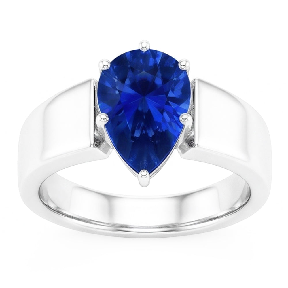 Natural Sapphire Ring 1.50ct - White Gold 14K