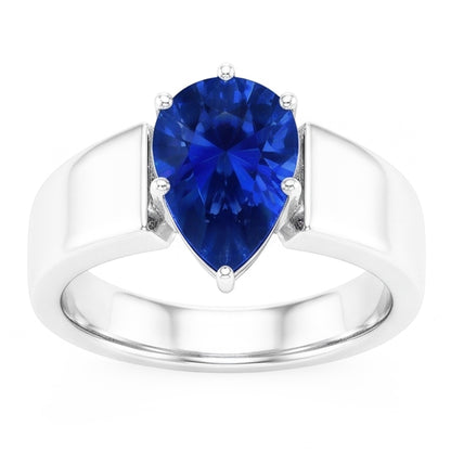 Natural Sapphire Ring 1.50ct - White Gold 14K