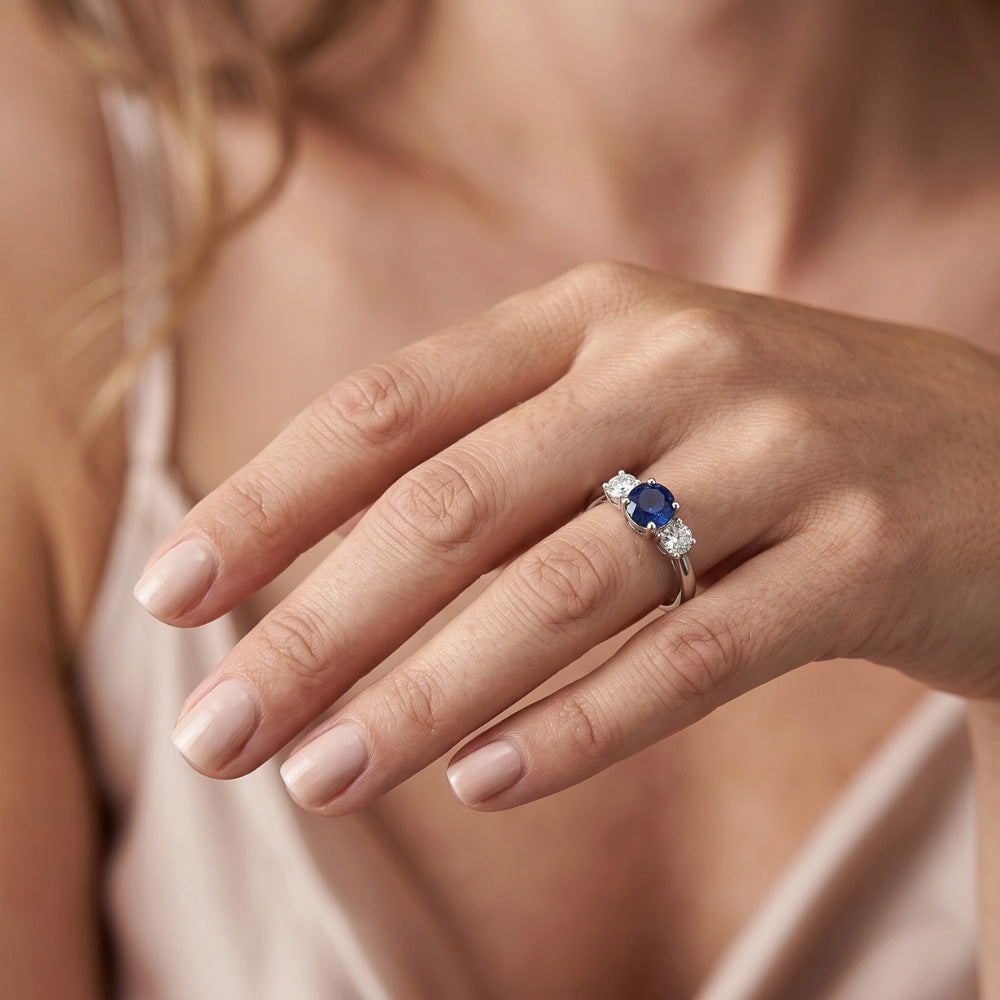 Natural Sapphire Ring 1.50ct - White Gold 14K