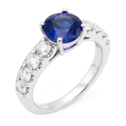 Natural Sapphire Ring 1.75ct - White Gold 14K