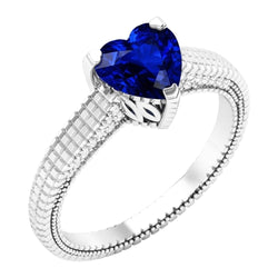 Natural Sapphire Ring 1.75ct - White Gold 14K