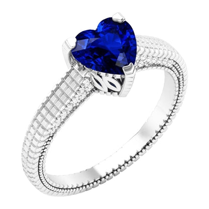Natural Sapphire Ring 1.75ct - White Gold 14K