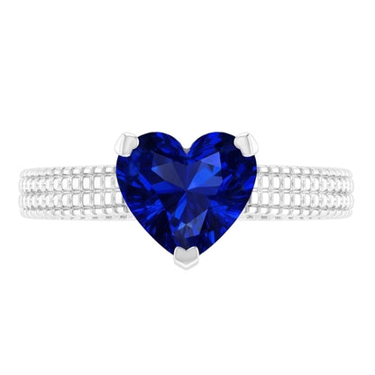 Natural Sapphire Ring 1.75ct - White Gold 14K