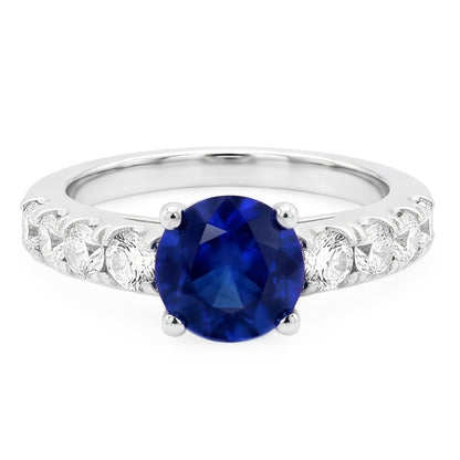 Natural Sapphire Ring 1.75ct - White Gold 14K