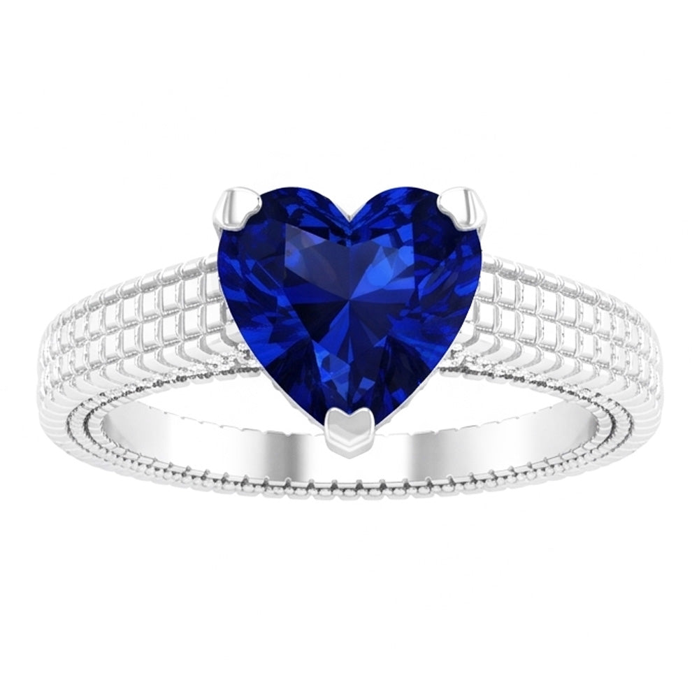 Natural Sapphire Ring 1.75ct - White Gold 14K