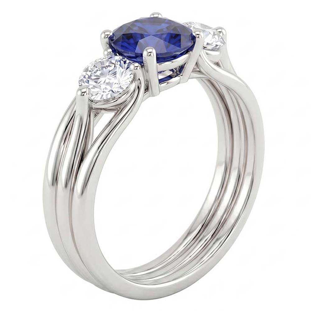 Natural Sapphire Ring 1.75ct - White Gold 14K
