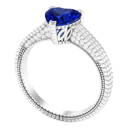 Natural Sapphire Ring 1.75ct - White Gold 14K