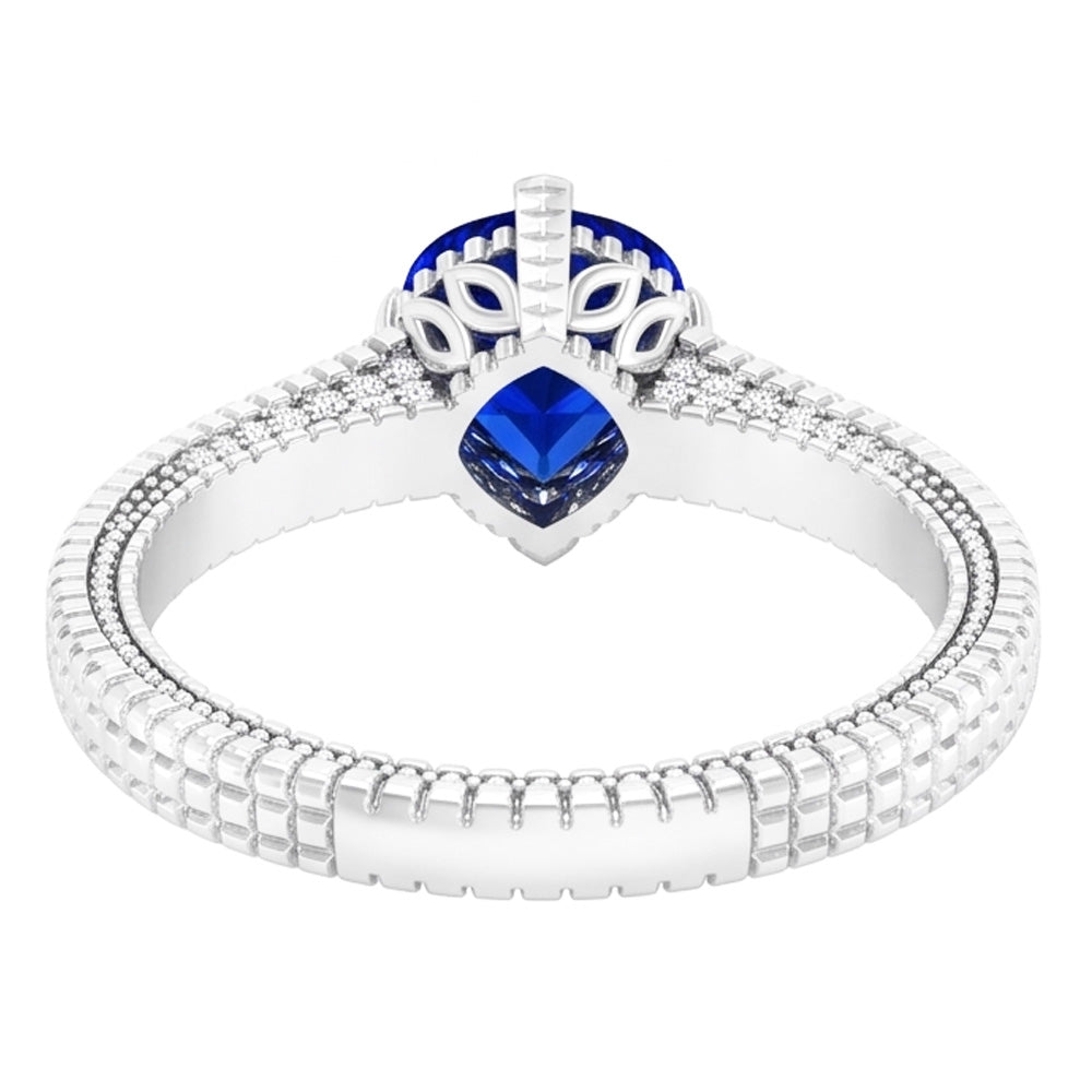 Natural Sapphire Ring 1.75ct - White Gold 14K