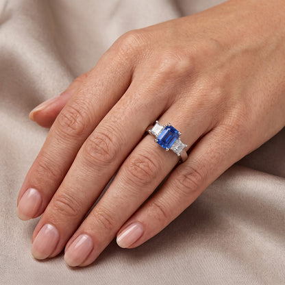Natural Sapphire Ring 1.75ct - White Gold 14K