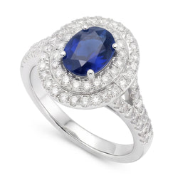 Natural Sapphire Ring 11.25ct - White Gold 14K