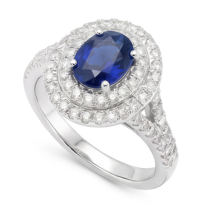 Natural Sapphire Ring 11.25ct - White Gold 14K