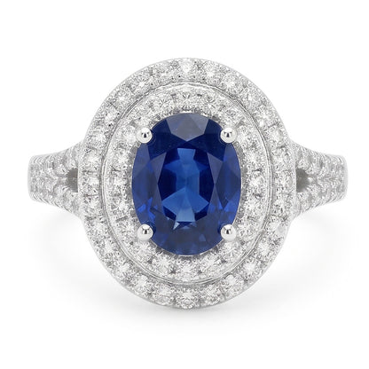 Natural Sapphire Ring 11.25ct - White Gold 14K