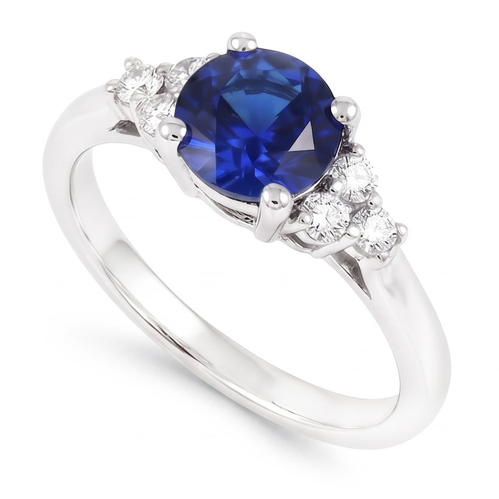 Natural Sapphire Ring 1ct - White Gold 14K