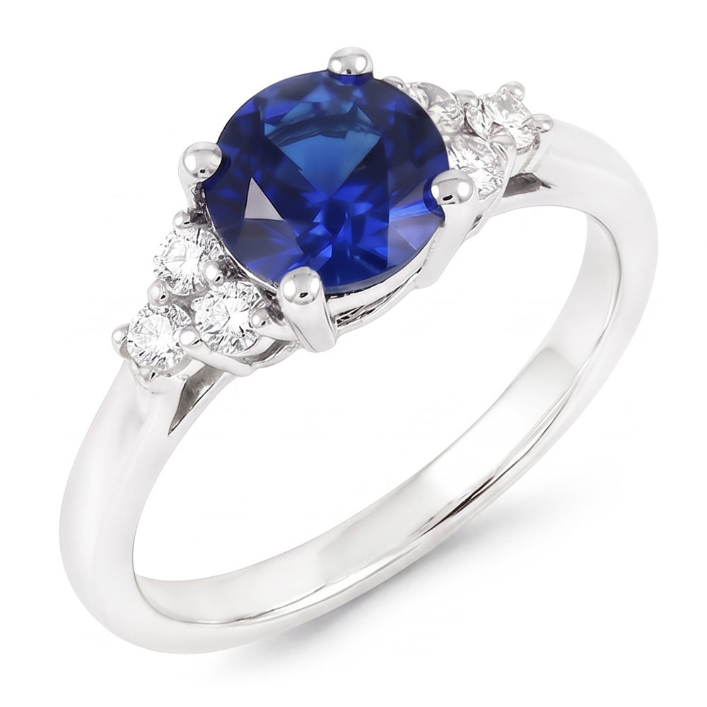 Natural Sapphire Ring 1ct - White Gold 14K