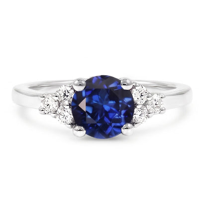 Natural Sapphire Ring 1ct - White Gold 14K