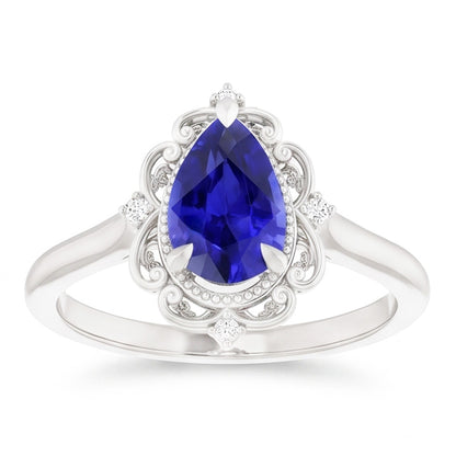 Natural Sapphire Ring 2.25ct - White Gold 14K