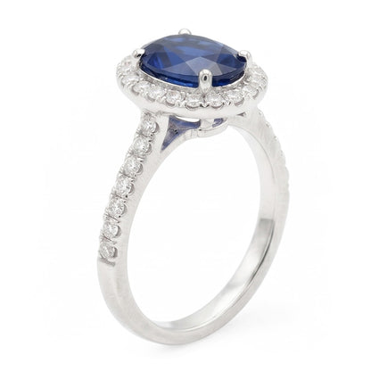 Natural Sapphire Ring 2.25ct - White Gold 14K