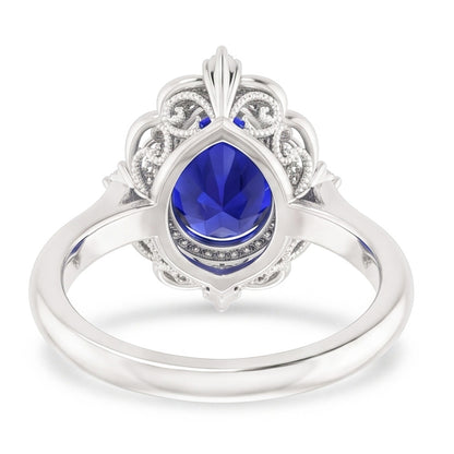 Natural Sapphire Ring 2.25ct - White Gold 14K