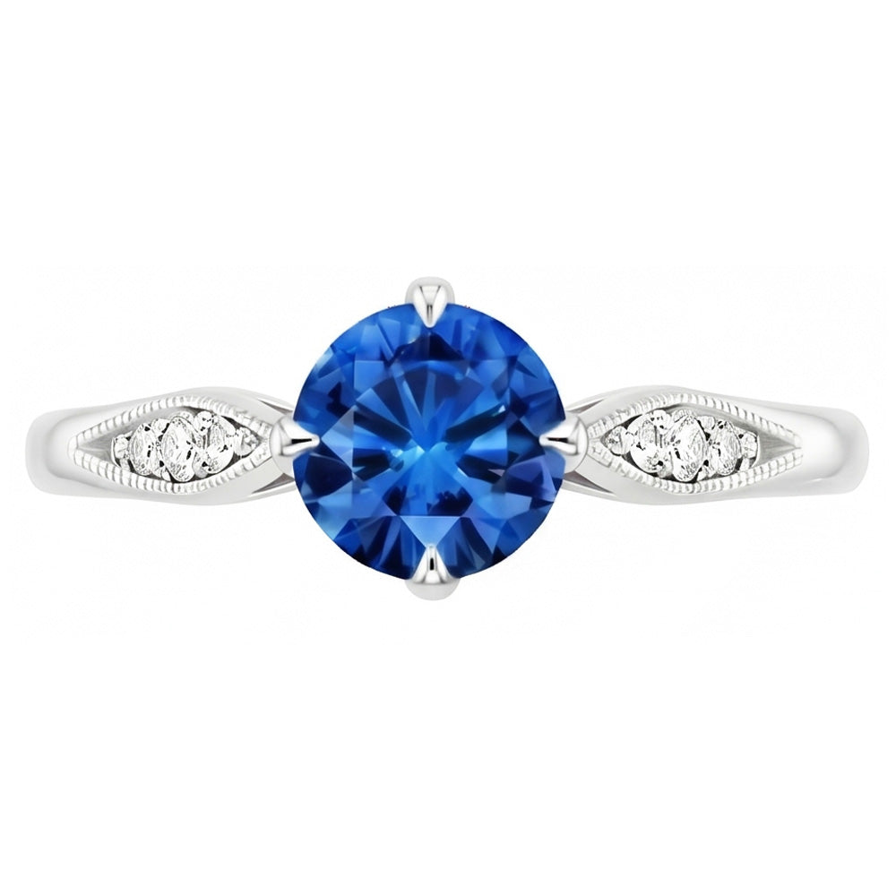 Natural Sapphire Ring 2.40ct - White Gold 14K