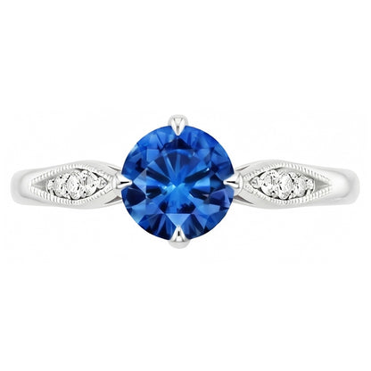 Natural Sapphire Ring 2.40ct - White Gold 14K