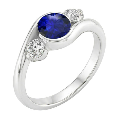 Natural Sapphire Ring 2.50ct - White Gold 14K
