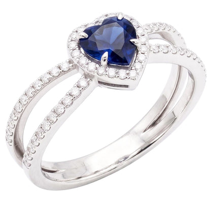 Natural Sapphire Ring 2.50ct - White Gold 14K