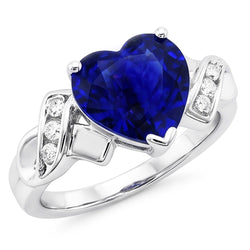 Natural Sapphire Ring 2.50ct - White Gold 14K