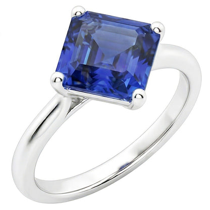 Natural Sapphire Ring 2.50ct - White Gold 14K