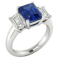 Natural Sapphire Ring 2.50ct - White Gold 14K