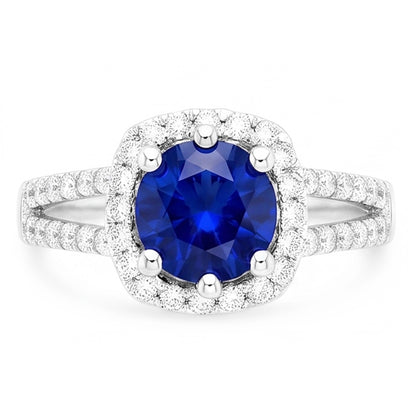 Natural Sapphire Ring 2.50ct - White Gold 14K