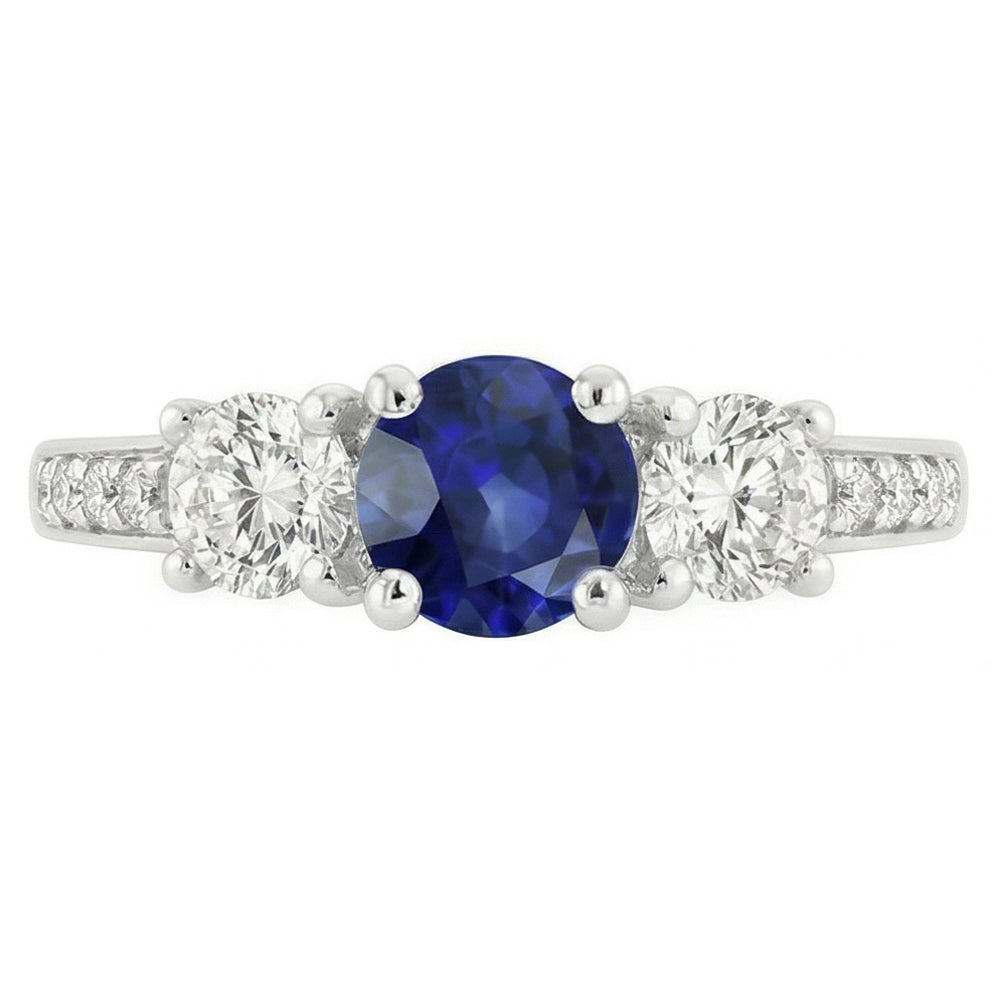 Natural Sapphire Ring 2.50ct - White Gold 14K
