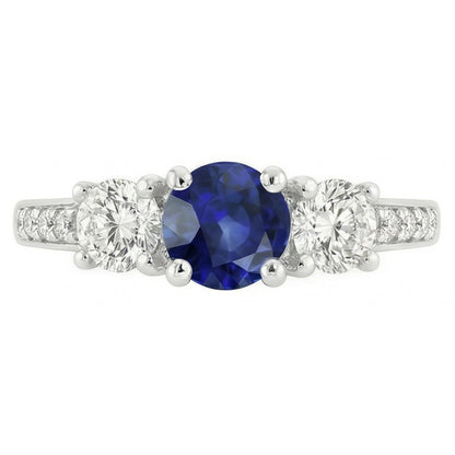 Natural Sapphire Ring 2.50ct - White Gold 14K