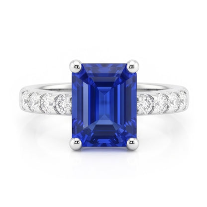 Natural Sapphire Ring 2.50ct - White Gold 14K